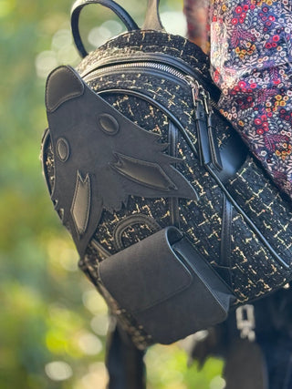 Waffpack: Black & Gold Tweed Backpack
