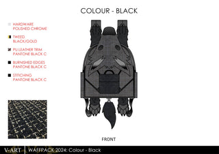 Waffpack: Black & Gold Tweed - Backpack - V - ART